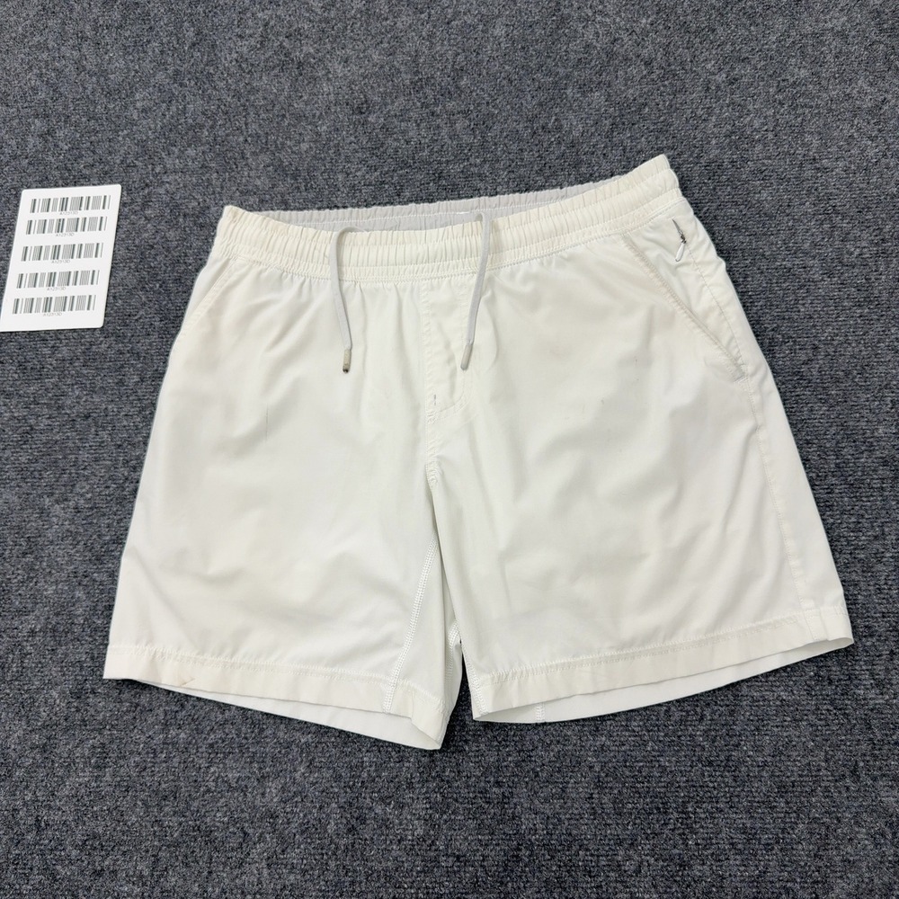 Rhone Shorts Mens M White Synthetic Drawstring Athletic Gym Training Style
